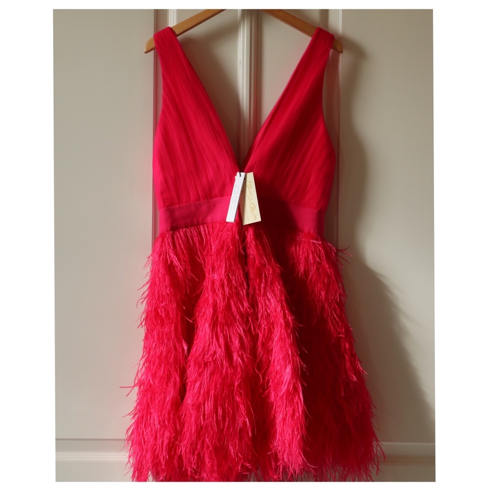 ALICE + OLIVIA Tehran Feather Party Mini Dress - Picture 14 of 16